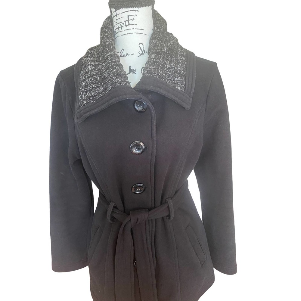 Women’s Contemporary Style Signature Studio Size Medium Black Jacket with belt - Picture 3 of 11